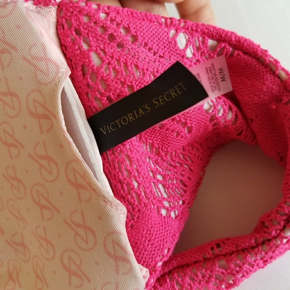 VICTORIA SECRET BIKINI TOP gold "V" crochet - Picture 2 of 5